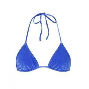 Shiny Blue Triangle Bikini Top